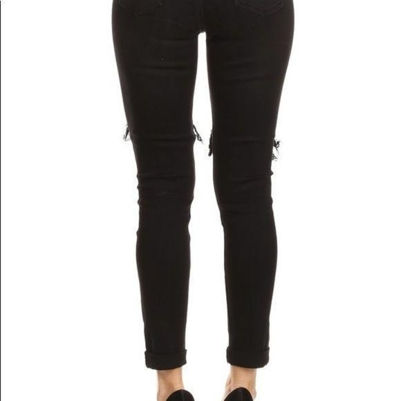 Black Distressed & Destroyed Jeans - Picture 2 of 7